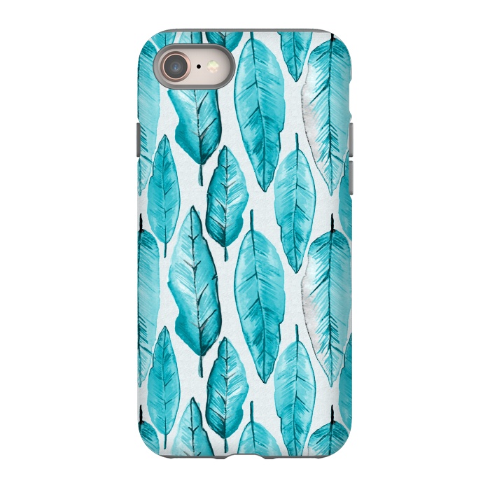 iPhone SE StrongFit Turquoise Watercolor Feathers by Andrea Haase