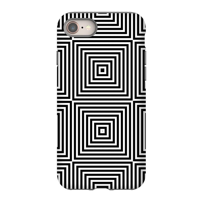 iPhone SE StrongFit Optical Illusion Black And White Squares by Andrea Haase
