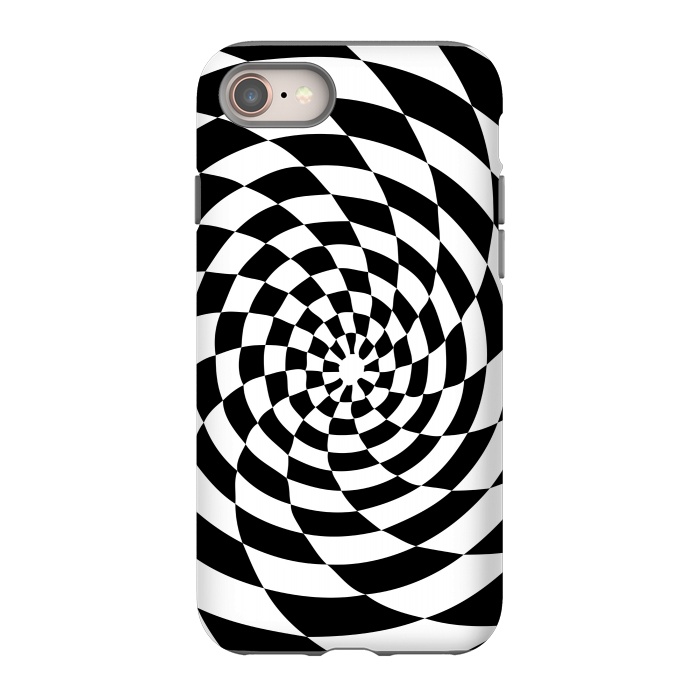 iPhone SE StrongFit Checker Spiral Black And White by Andrea Haase