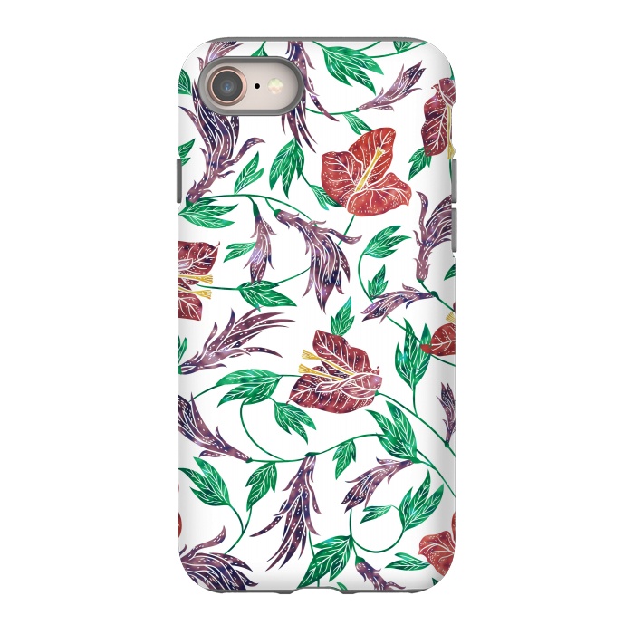iPhone SE StrongFit Tropical Flowers Pattern by Dushan Medich