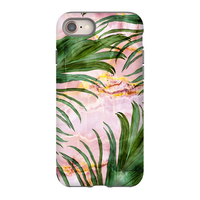 iPhone SE StrongFit Palm leaf on marble 03 by Mmartabc