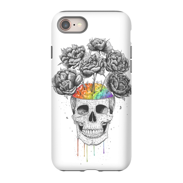 iPhone SE StrongFit Skull with rainbow brains by kodamorkovkart
