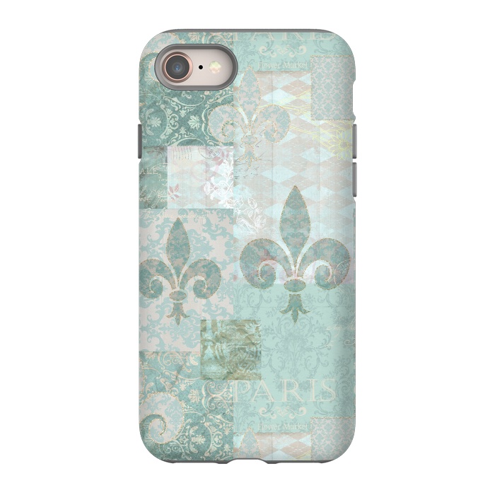 iPhone SE StrongFit Vintage Patchwork Soft Teal by Andrea Haase
