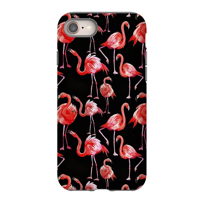 iPhone SE StrongFit Flamingos on Black by  Utart
