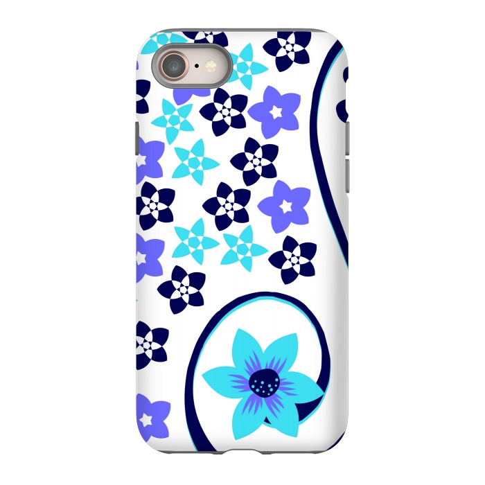 iPhone SE StrongFit blue floral pattern 2 by MALLIKA