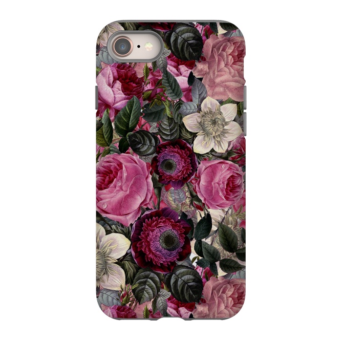 iPhone SE StrongFit Purple and Pink Retro Flower Roses Pattern by  Utart