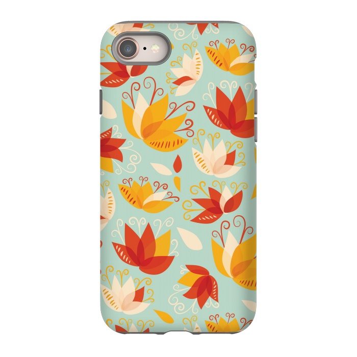iPhone SE StrongFit Whimsical Abstract Colorful Lily Floral Pattern by Boriana Giormova