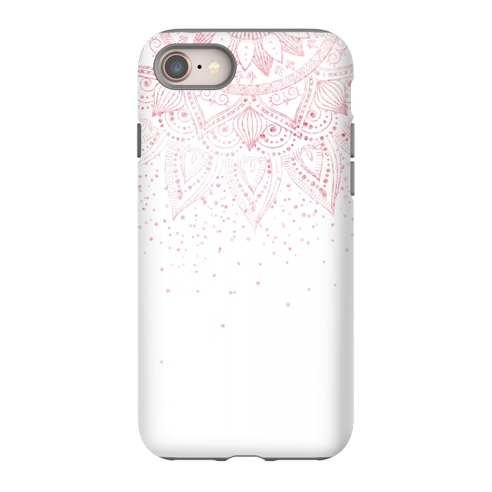 iPhone SE StrongFit Elegant rose gold mandala confetti design by InovArts