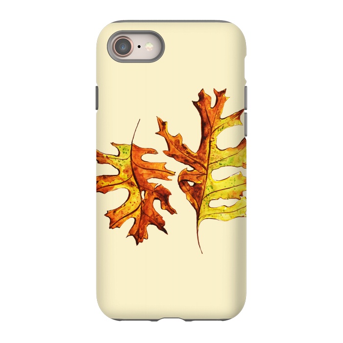 iPhone SE StrongFit Ink Watercolor Painted Autumn Leaves Nature Lover by Boriana Giormova