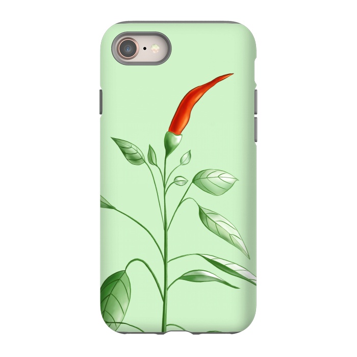iPhone SE StrongFit Hot Chili Pepper Plant Botanical Illustration by Boriana Giormova