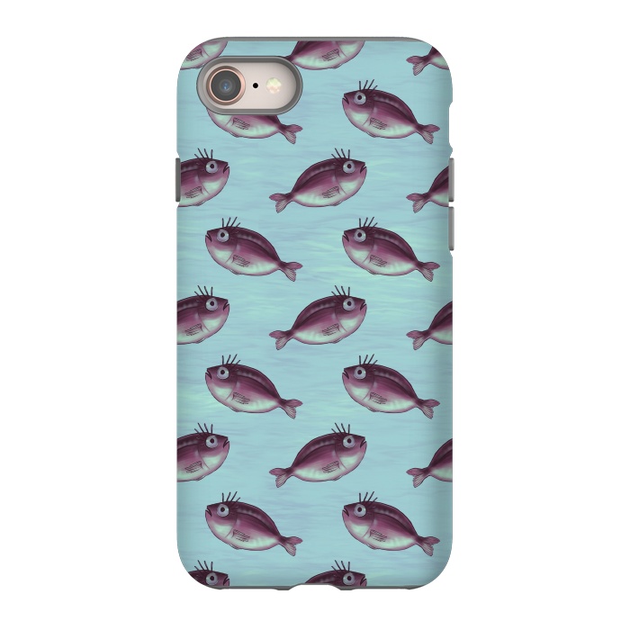 iPhone SE StrongFit Funny Fish With Fancy Eyelashes Pattern by Boriana Giormova