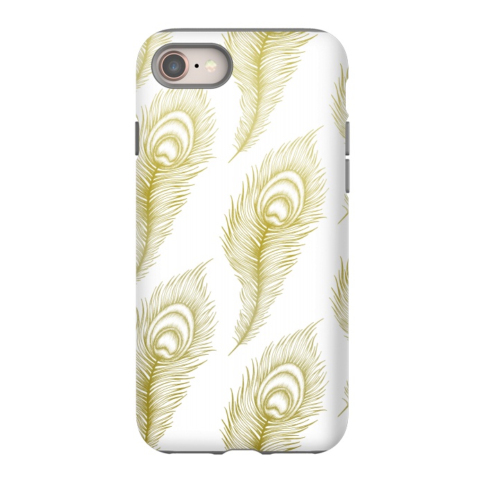 iPhone SE StrongFit Peacock Feathers by Barlena