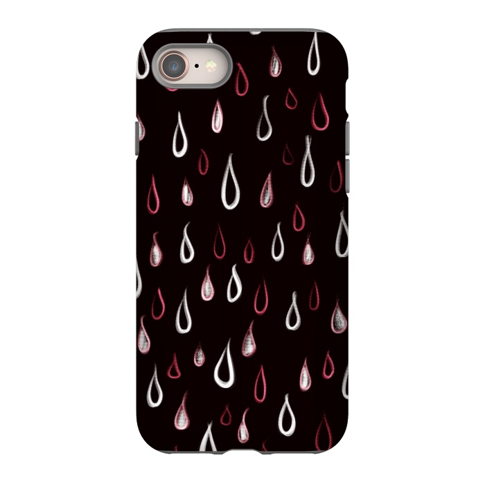 iPhone SE StrongFit Dark White And Red Raindrops Pattern by Boriana Giormova