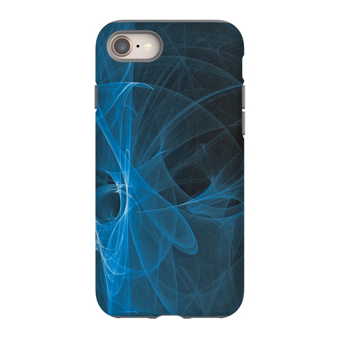iPhone SE StrongFit Blue Light Fractals On Black by Andrea Haase