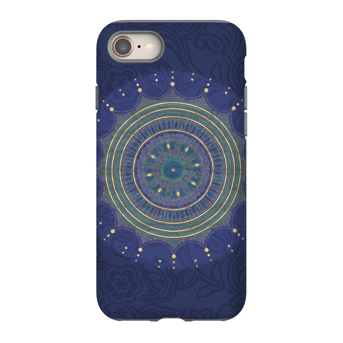 iPhone SE StrongFit Blue Mandala With Gold by Andrea Haase