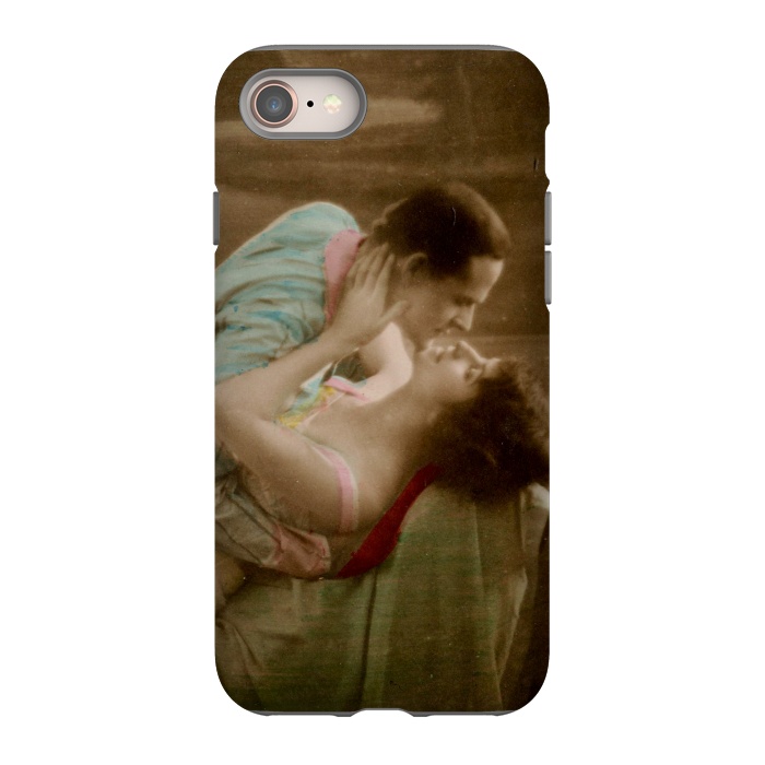 iPhone SE StrongFit Old Postcard Kissing Couple by Andrea Haase
