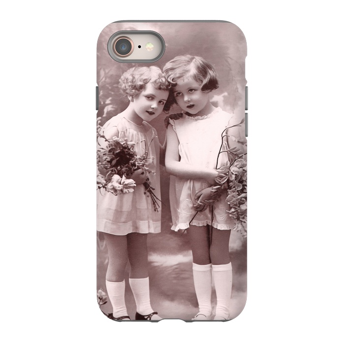 iPhone SE StrongFit Cute Retro Girls With Flowers by Andrea Haase