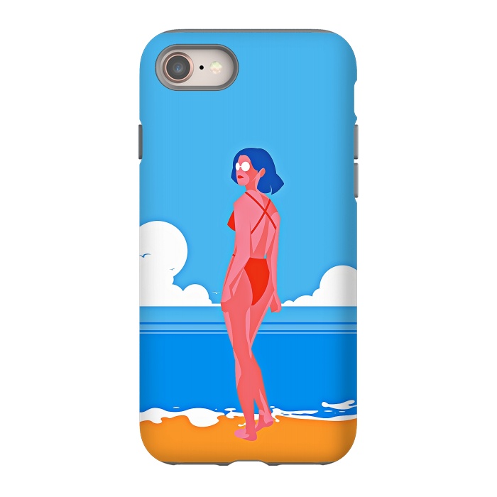iPhone SE StrongFit Summer Girl at the Beach by DaDo ART
