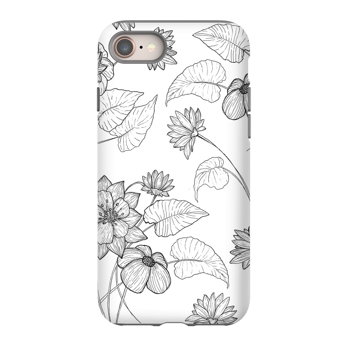 iPhone SE StrongFit Monochrome Sketchbook Floral by Becky Starsmore