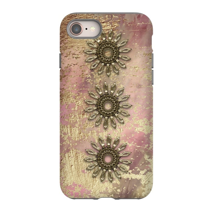 iPhone SE StrongFit Golden Embellishments On Pink And Gold by Andrea Haase