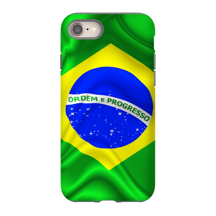 iPhone SE StrongFit Brazil Waving Silk Flag by BluedarkArt