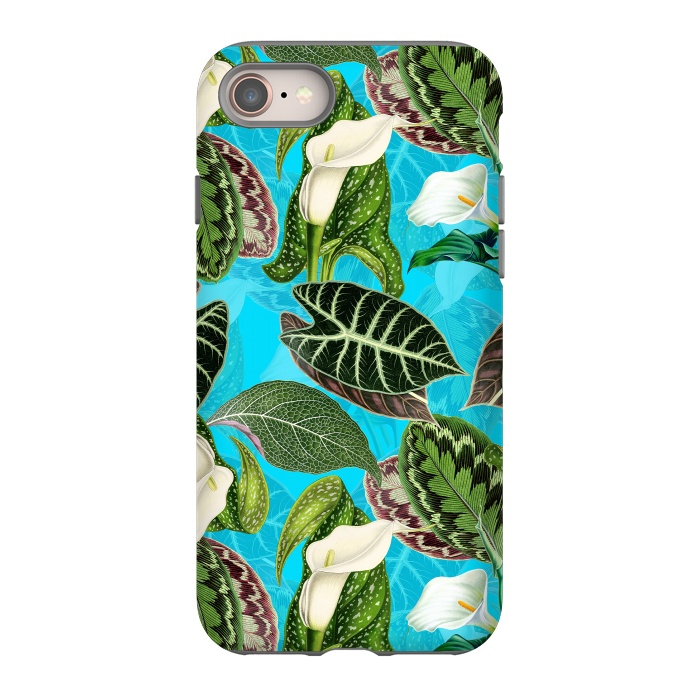 iPhone SE StrongFit Fresh tropical Flowers and Leaves Pattern by  Utart