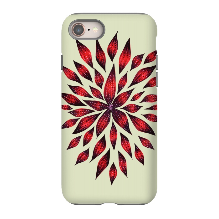 iPhone SE StrongFit Hand Drawn Abstract Red Ink Doodle Flower by Boriana Giormova