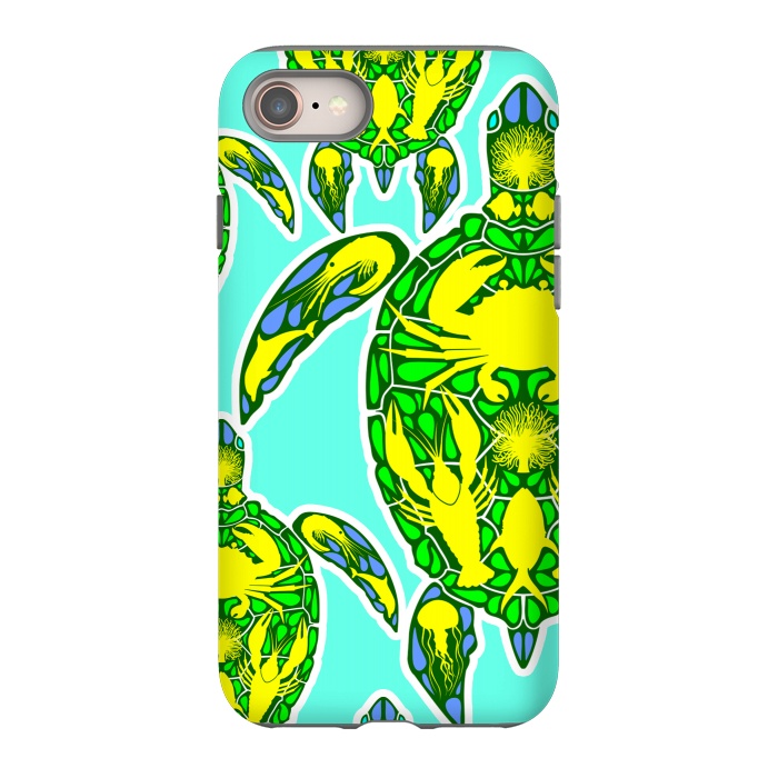 iPhone SE StrongFit Sea Turtle Reef Marine Life Abstract Symbol Tattoo Style  by BluedarkArt