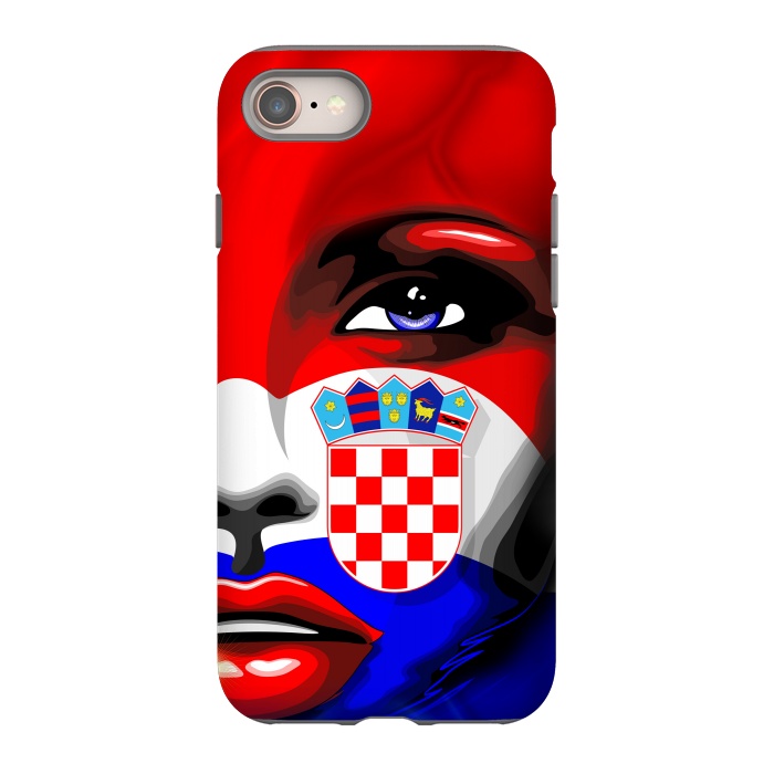 iPhone SE StrongFit Croatia Flag Beautiful Girl Portrait by BluedarkArt
