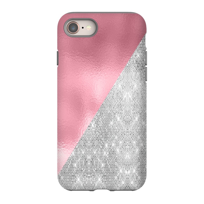 iPhone SE StrongFit Pink Silver Glitter  by Alemi