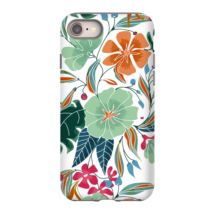 iPhone SE StrongFit Minty + Rust Floral by Uma Prabhakar Gokhale