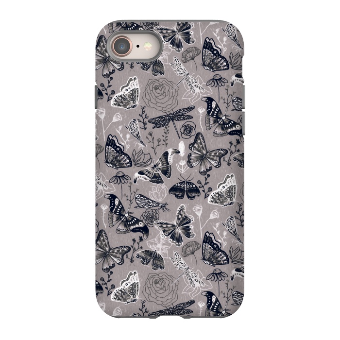 iPhone SE StrongFit Grey Butterflies, Dragonflies and Moths  by Tigatiga