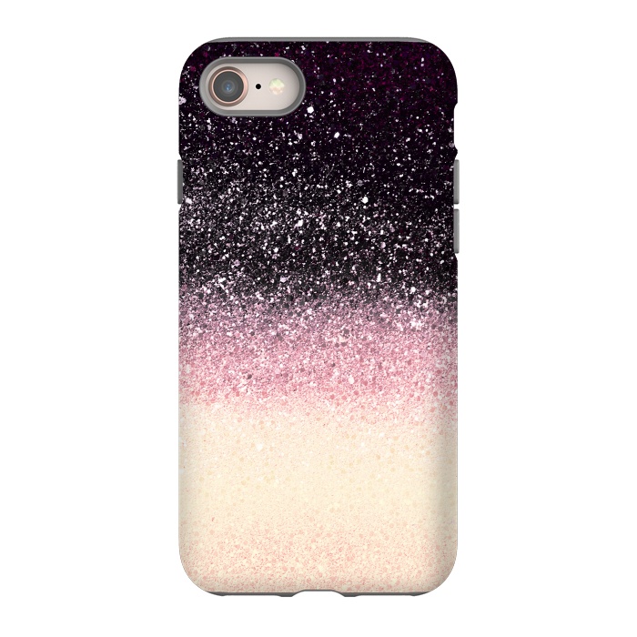 iPhone SE StrongFit Half black cream glitter star dust by Oana 