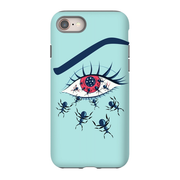 iPhone SE StrongFit Weird Creepy Red Eye With Crawling Ants by Boriana Giormova