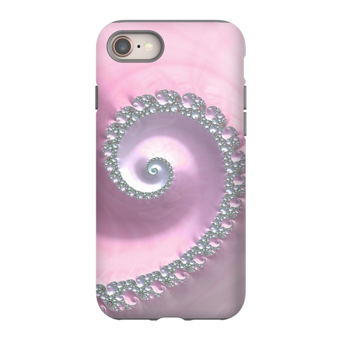 iPhone SE StrongFit Pink Pastel Fractal Swirl by Andrea Haase