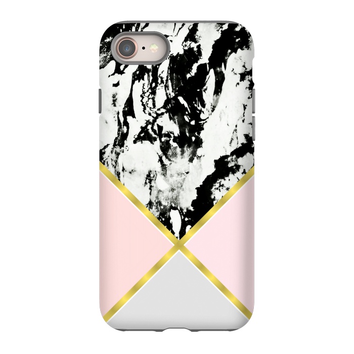 iPhone SE StrongFit Pink geometric and black marble by Jms