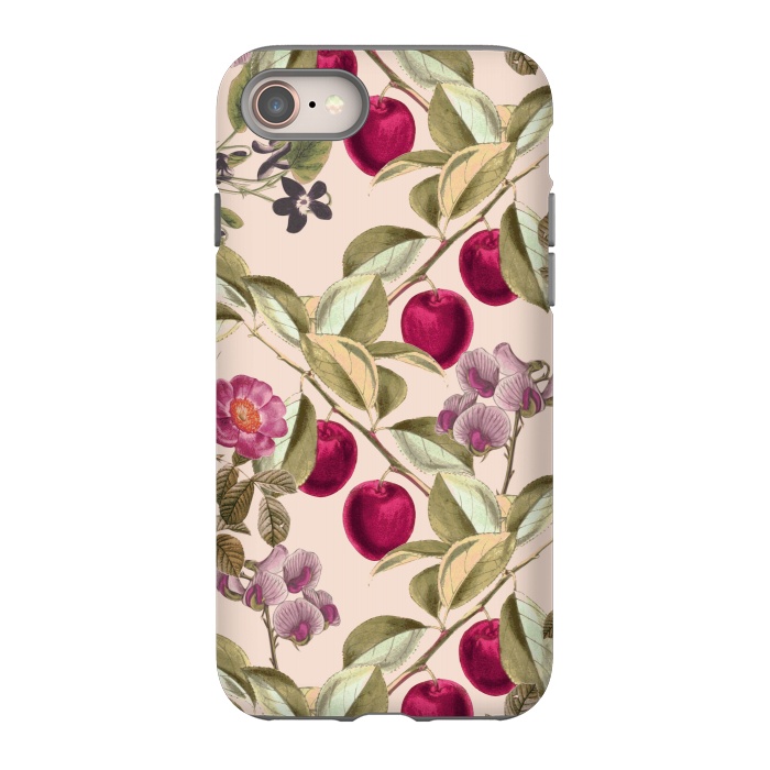 iPhone SE StrongFit Pink Fruits and Flowers Pattern  by Zala Farah
