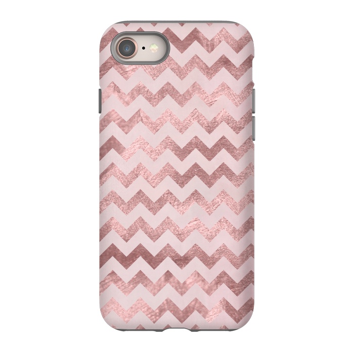 iPhone SE StrongFit Elegant Rose Gold Chevron Stripes 2 by Andrea Haase