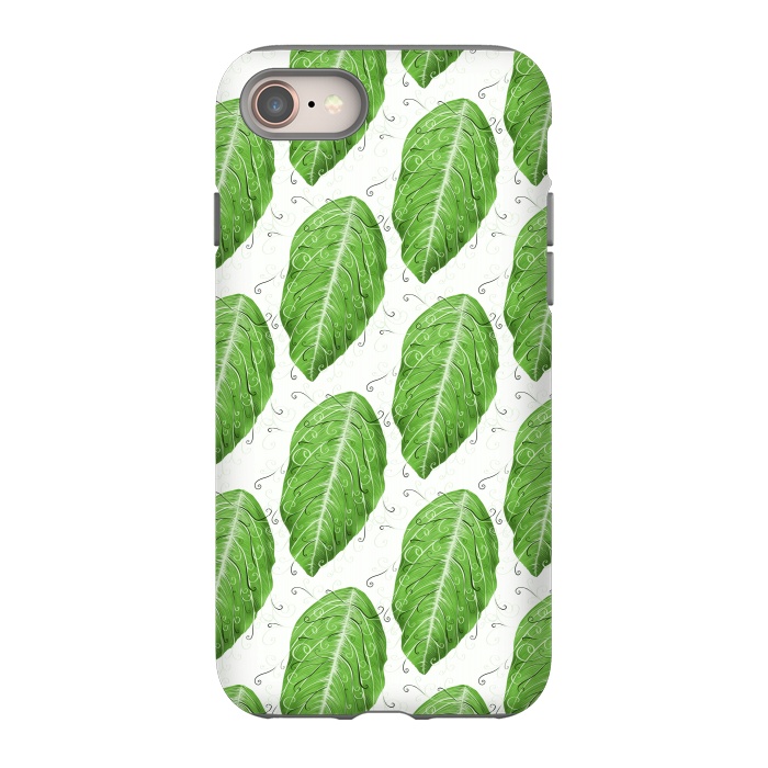 iPhone SE StrongFit Swirly Green Leaf Pattern by Boriana Giormova