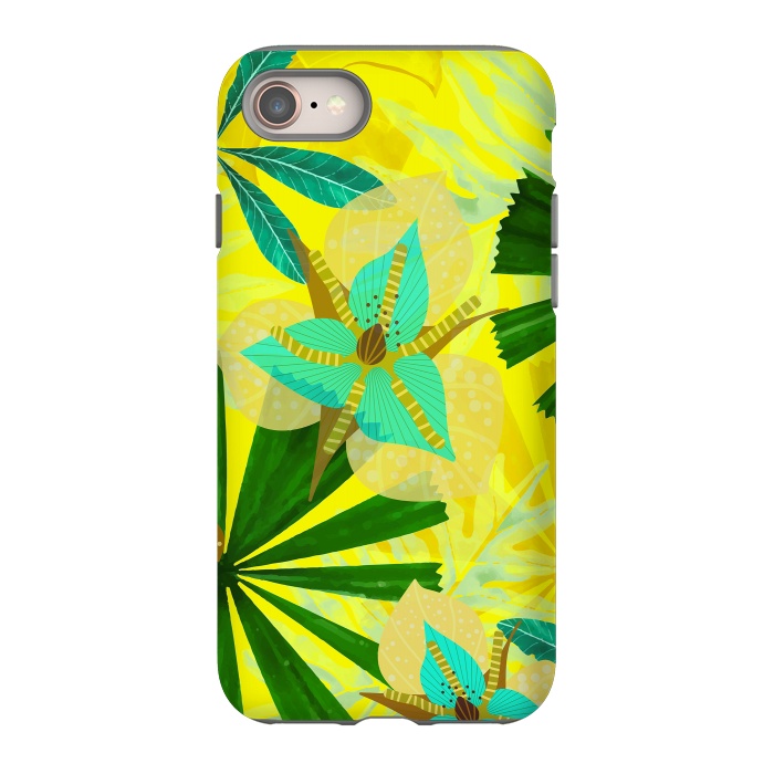 iPhone SE StrongFit Colorful Yellow Green and teal Abstract Aloha Tropical Jungle by  Utart