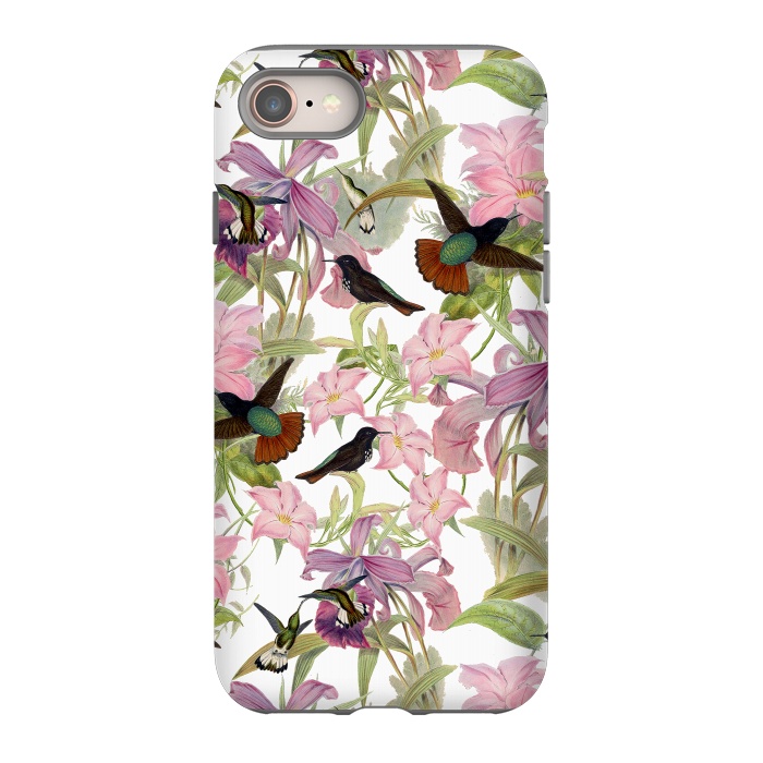 iPhone SE StrongFit Hummingbirds and Tropical Flowers by  Utart