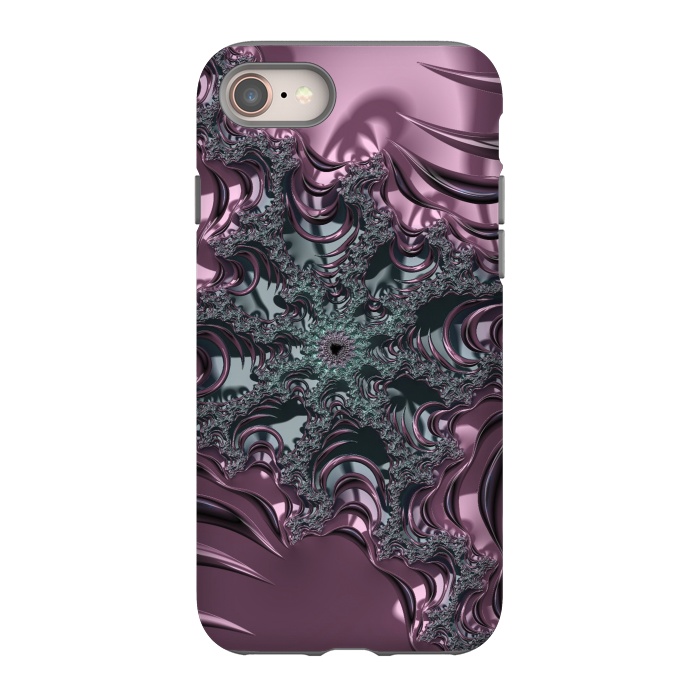 iPhone SE StrongFit Shiny Pink Green Fractal Design by Andrea Haase