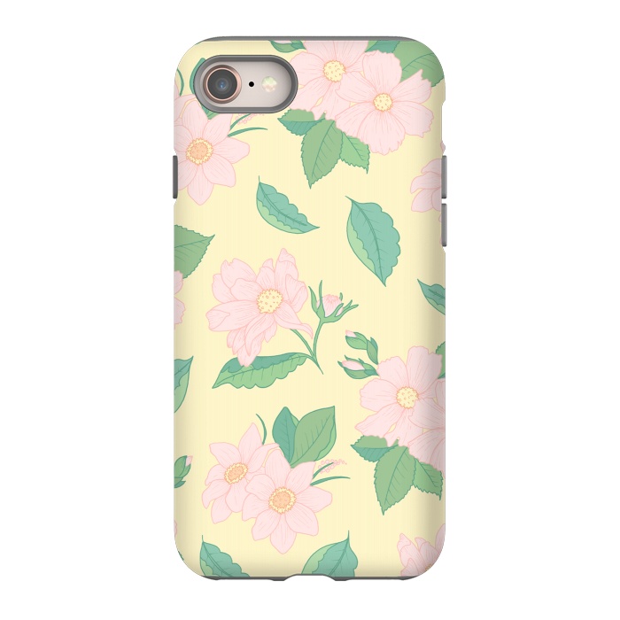 iPhone SE StrongFit Yellow Pastel Floral Print by Becky Starsmore