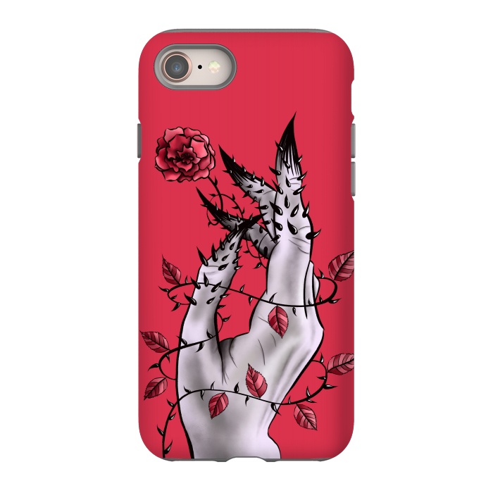 iPhone SE StrongFit Deformed Hand With Thorns And Rose Horror Art by Boriana Giormova
