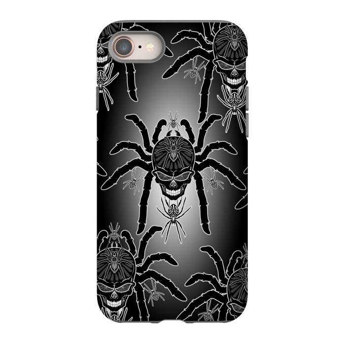 iPhone SE StrongFit Spider Skull Tattoo Black and Whi by BluedarkArt