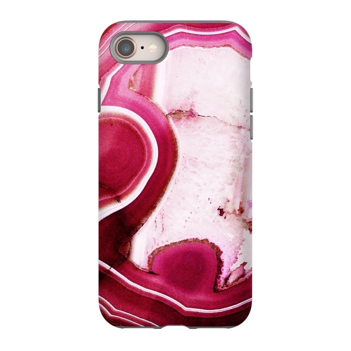 iPhone SE StrongFit Vibrant pink agate marble by Oana 
