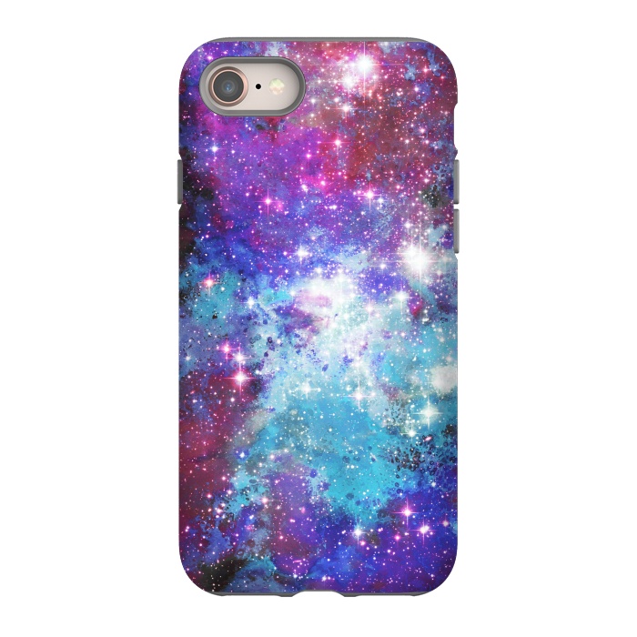 iPhone SE StrongFit Blue purple galaxy space night stars by Oana 