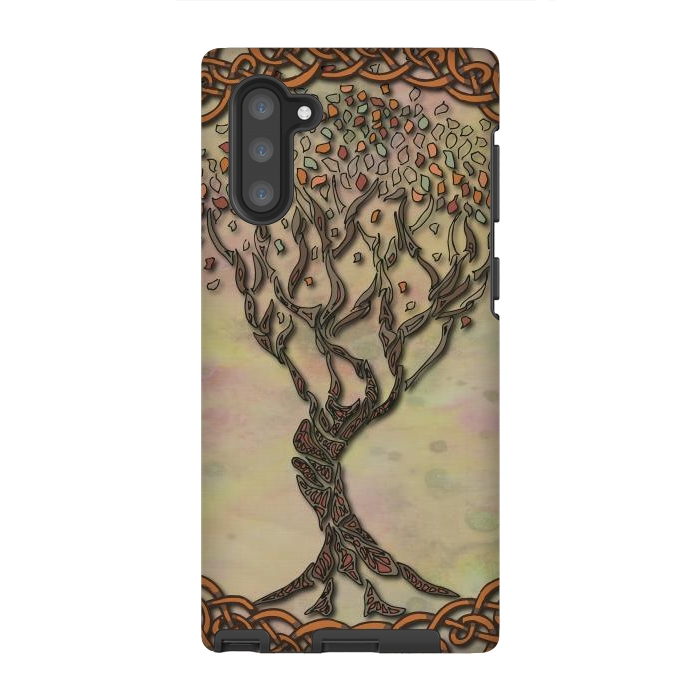 Galaxy Note 10 StrongFit Celtic Tree of Life II by Lotti Brown