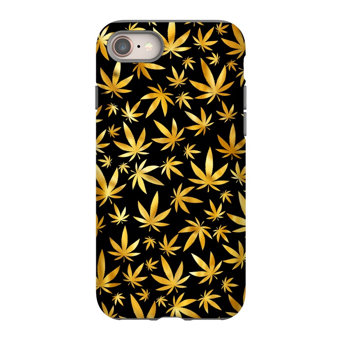 iPhone SE StrongFit Weed Pattern - Black and Yellow by Art Design Works