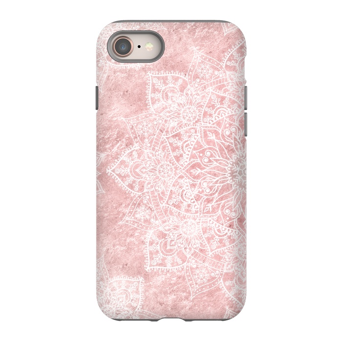 iPhone SE StrongFit Elegant poinsettia and snowflakes doodles mandala art by InovArts